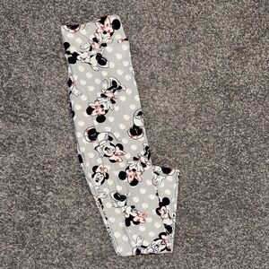 LuLaRoe Gray Leggings with Mickey Mouse Print